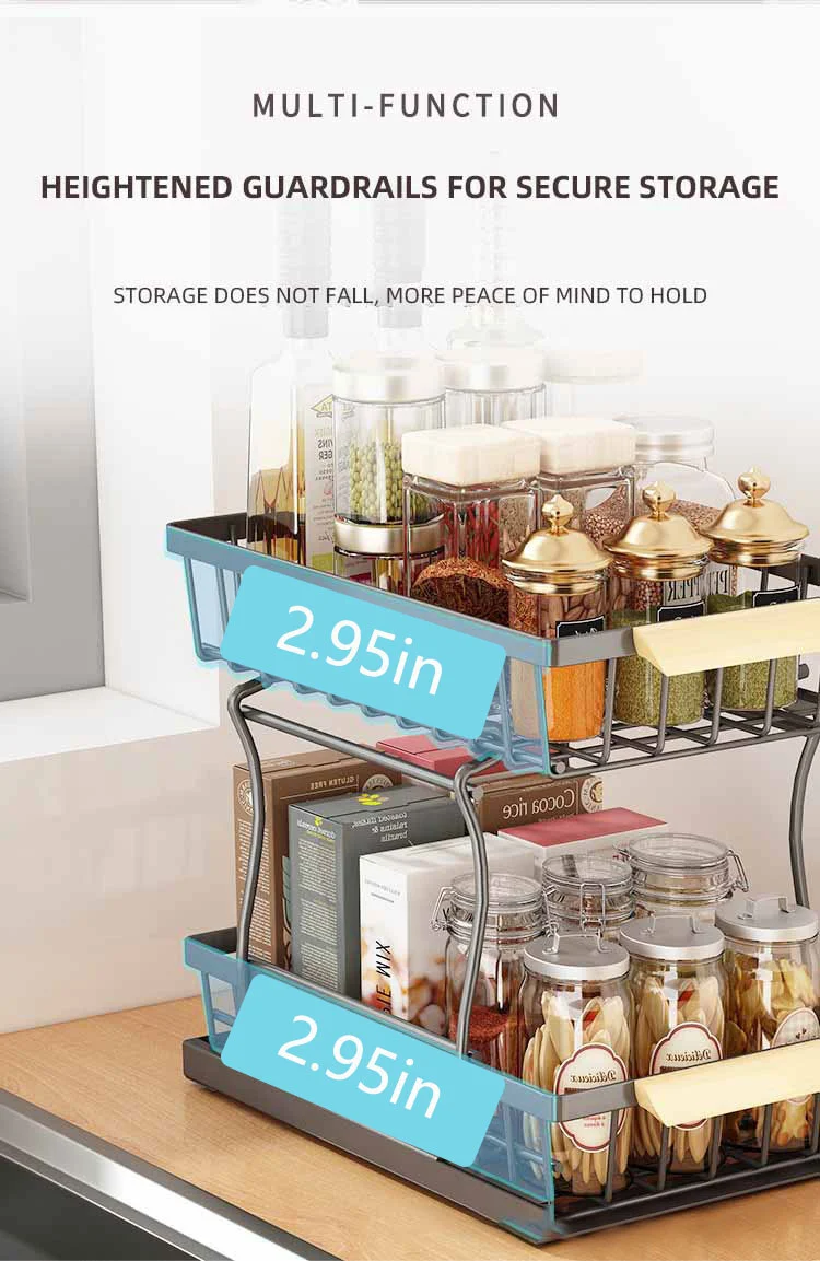 Heavy Duty Metal Pull Out Kitchen Storage Rack